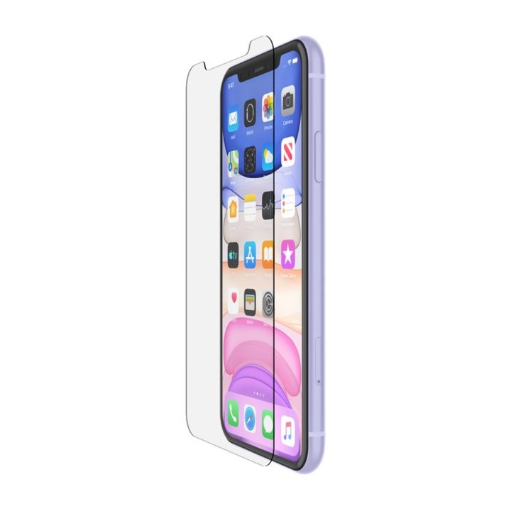 Folie protectie telefon Belkin ScreenForce InvisiGlass Ultra, sticla securizata, antisoc, pentru iPhone 11 / XR