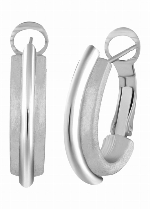 Cercei rotunzi placati cu argint, Colibra, Argintiu