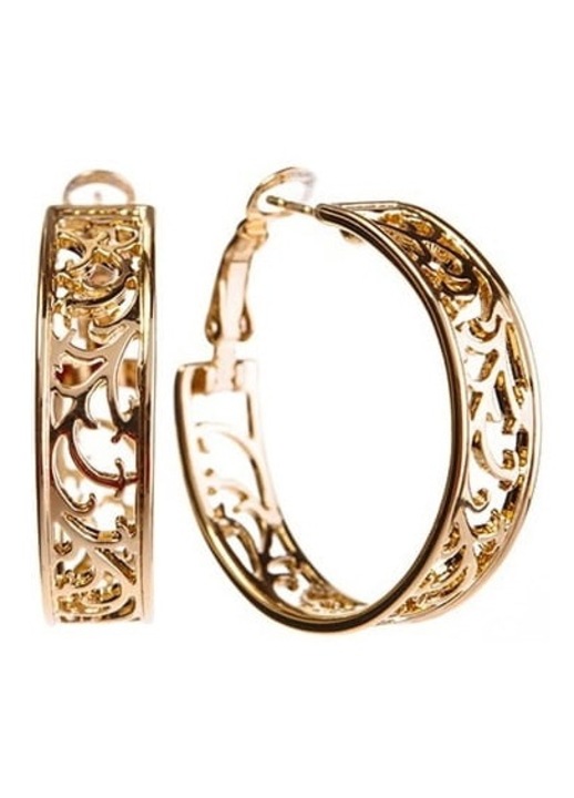 Cercei placati cu aur, Colibra, 3 cm, Auriu