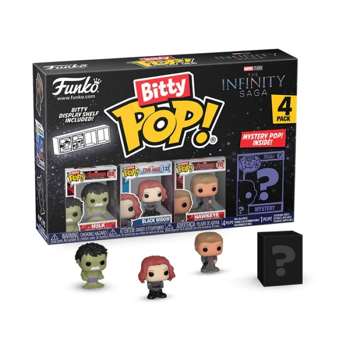 Комплект от 4 фигурки, FunKo, Bitty Pop!, Marvel, Hulk, Vinyl/Acrylic, 2.5 cm, Multicolor