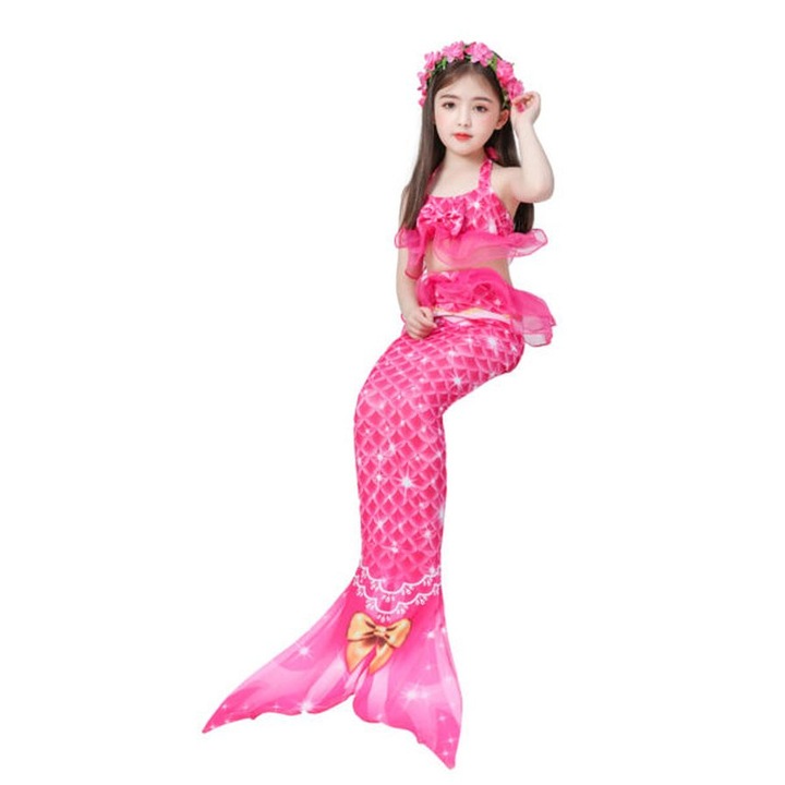 Costum de baie Sirena THK®, include, Rosu aprins