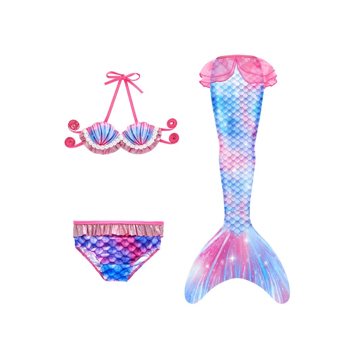 Costum de baie Sirena THK®, include, Roz cu stelute