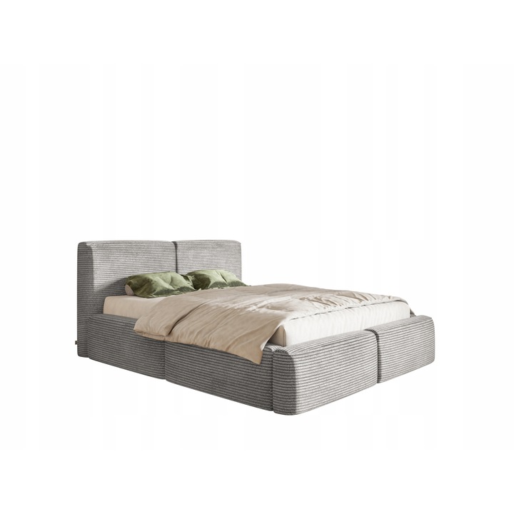 Pat tapitat, Tucco, Lemn, 140x200, Gri