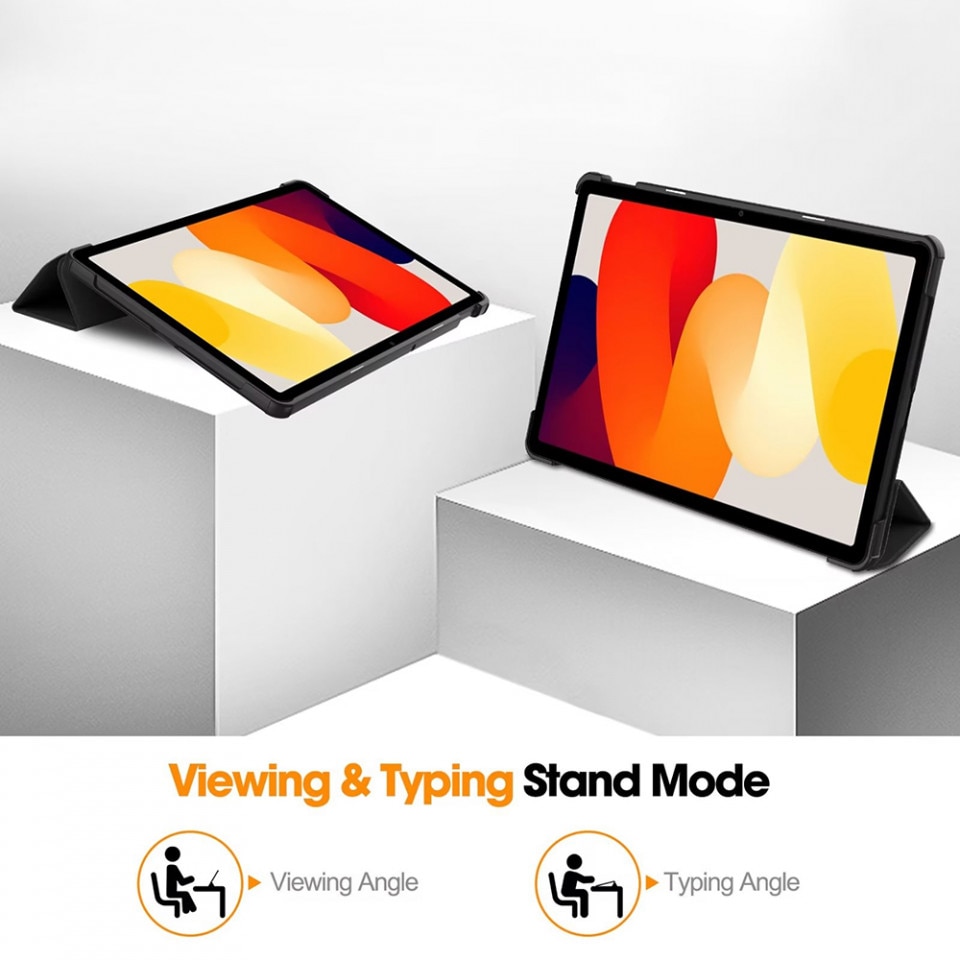 Husa tableta pentru Xiaomi Redmi Pad SE cu suport Multi-Unghi si functie Sleep/Wake, SKYDDAR FoldVision Colour - Unicorn