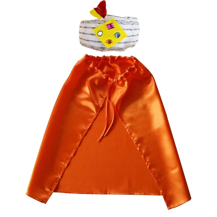 Costum pelerina si turban pastor/crai/mag 70cm, portocaliu