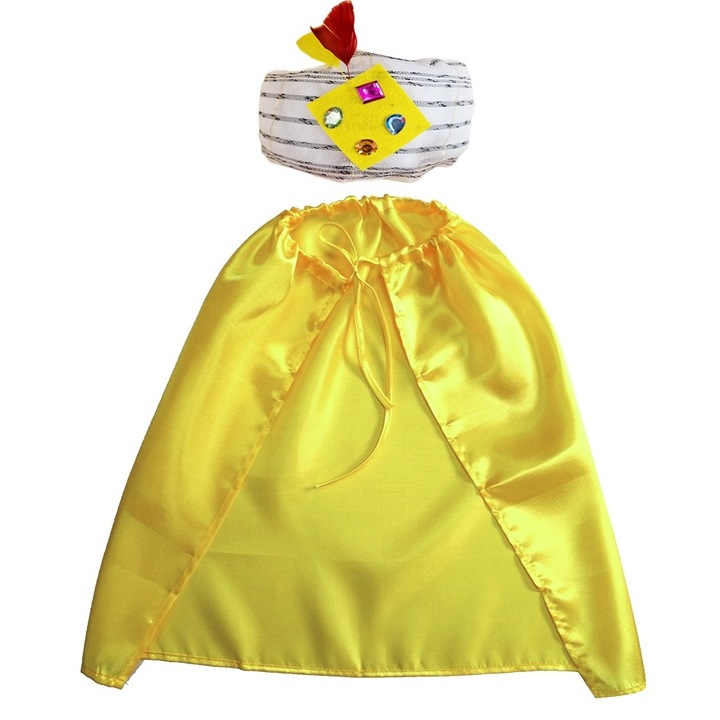 Costum pelerina si turban pastor/crai/mag 70cm, galben