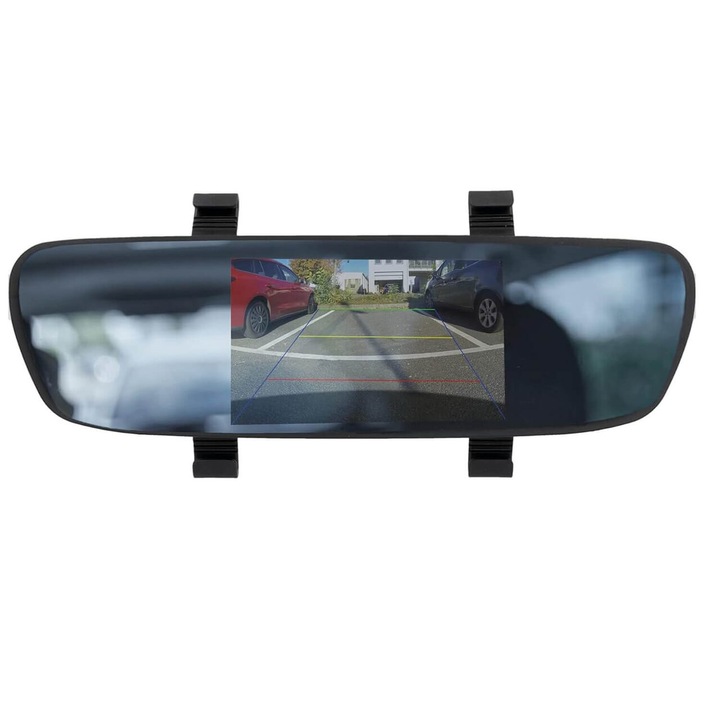 Oglinda retrovizoare cu camera auto marsarier incorporata, wireless, AEG SR5, vedere nocturna, unghi inregistrare 110°, ecran LCD diagonala 5 inch, 12 V