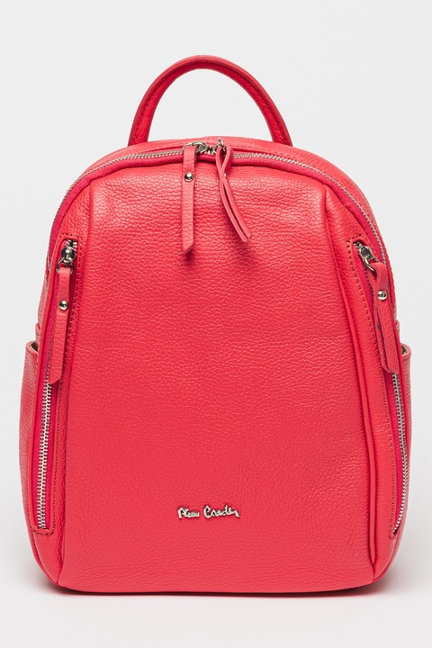 Pierre Cardin, Bőr hátizsák külső zsebekkel, Rózsaszín