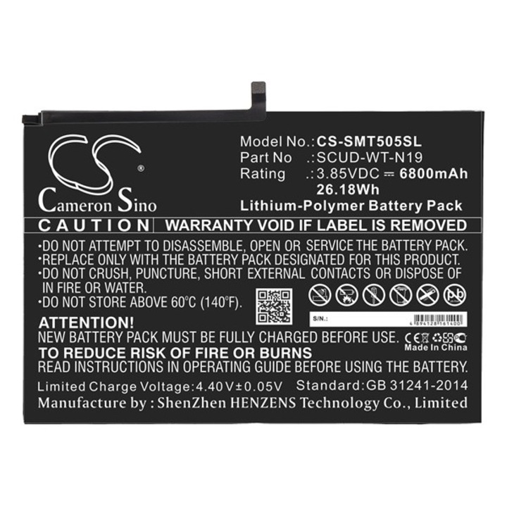 Samsung Galaxy Tab A7 10.4 (2022) WIFI SM-T503 / Samsung Galaxy Tab A7 10.4 (2020) LTE SM-T505 / Samsung Galaxy Tab A7 10.4 (2020) WIFI SM-T500 Cameron sino li-polymer akku (3, 85v / 6800 mah, samsung scud-wt-n19 kompatibilis)