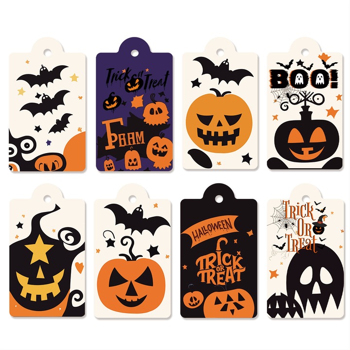Set felicitari Halloween, fantome, tema horror, 80 bucati