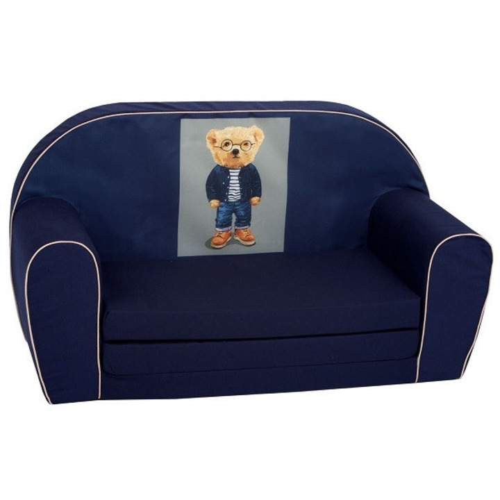 Детски двоен разтегателен диван, Delta trade, Мече, 9 месеца - 5 години, Със свалящ се калъф