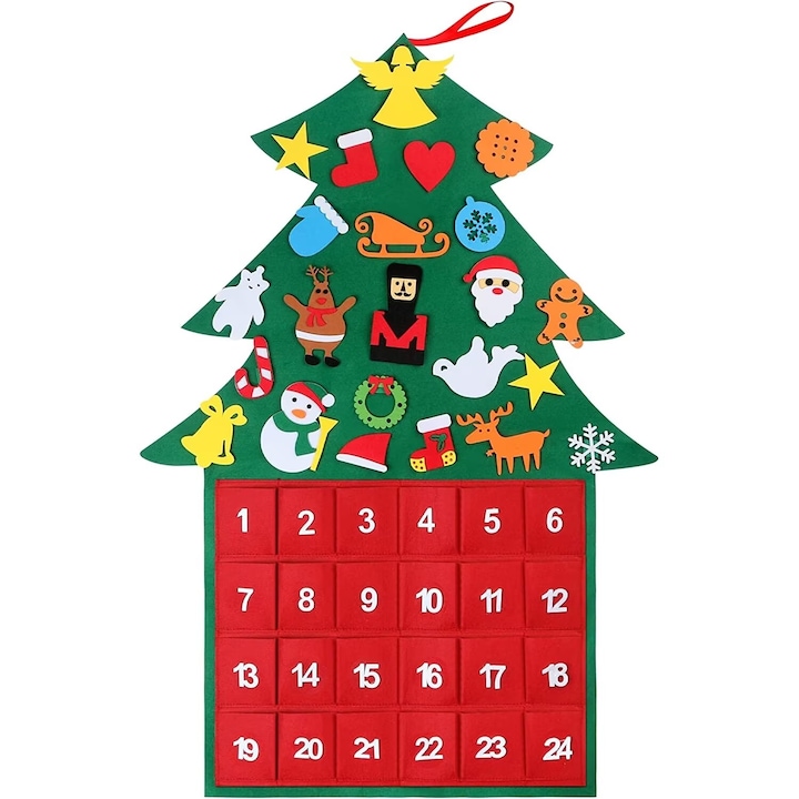 Calendar Advent de Craciun pentru copii, LLWL, Multicolor