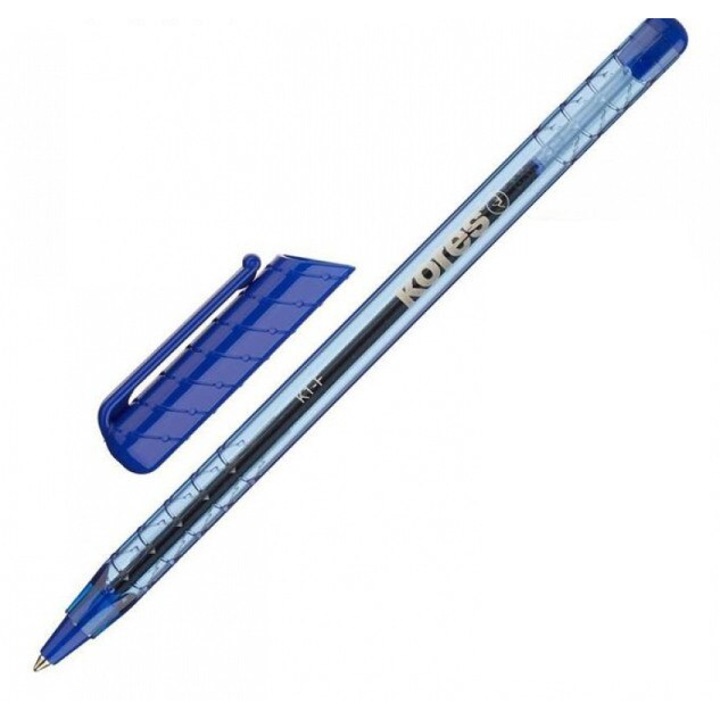 Комплект от 12 броя еднократни химикалки K1 0.7 mm Kores Blue