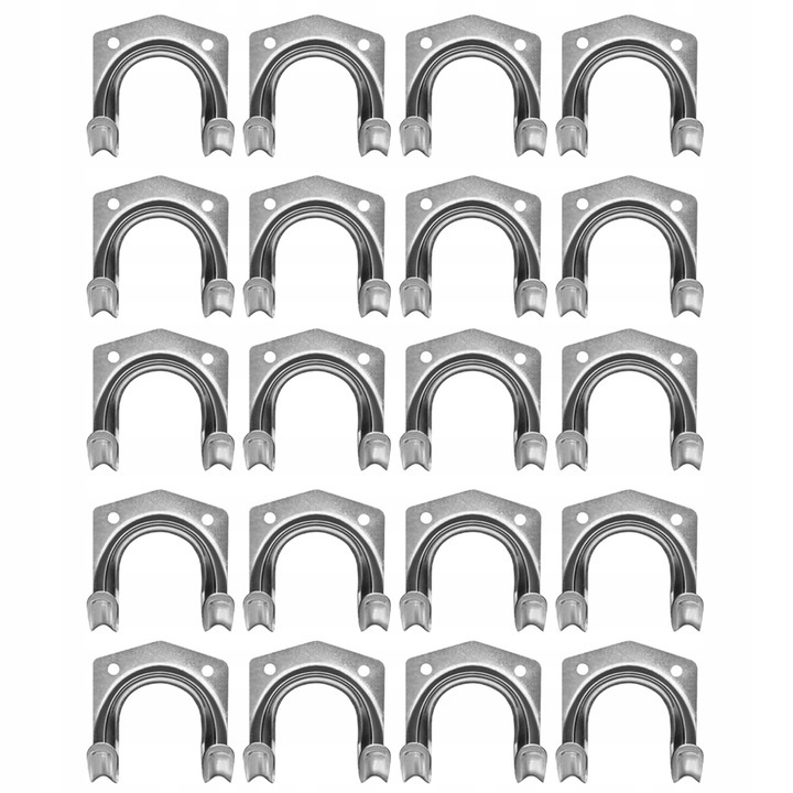 Set agatatori metalice pentru scule, Zola, 20 bucati, 6.5 x 7 x 5.5 cm