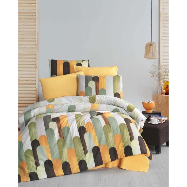 Спален комплект Ранфорс, 100% Памук, Единично легло, Многоцветен