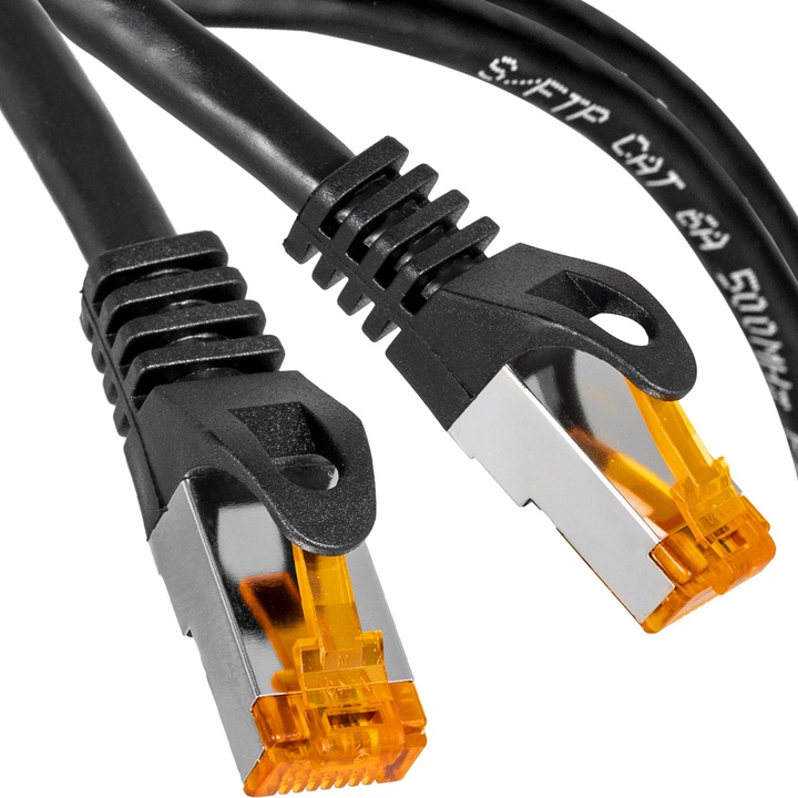 LAN Internet kábel 20 m Libox® LB0194, kat. 6a, S/FTP Ethernet, RJ45 csatlakozó, széles körben használt otthoni és ipari alkalmazásokban, 10 Gb/s, 500 Mhz, időjárásálló, UV-álló útválasztóhoz/játékhoz/modemhez, fekete