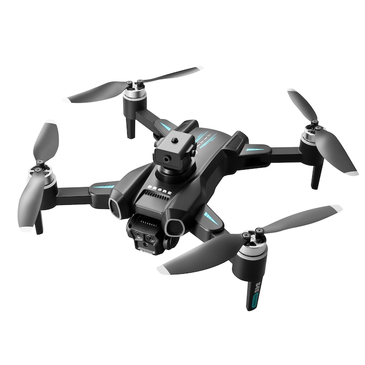 Drona cu camera dubla 6k, ZEEVOS, quadcopter pentru copii si adulti, functie de evitarea obstacolelor, brushless, fpv, pliabila, gesture selfie, mentinere altitudine, doua baterii