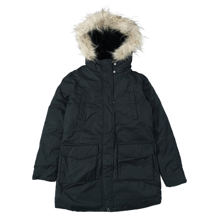 Geaca lunga fete, OVS, rezistenta la apa, poliamida/poliester, 12-13 ani 1802, Negru, 158 CM