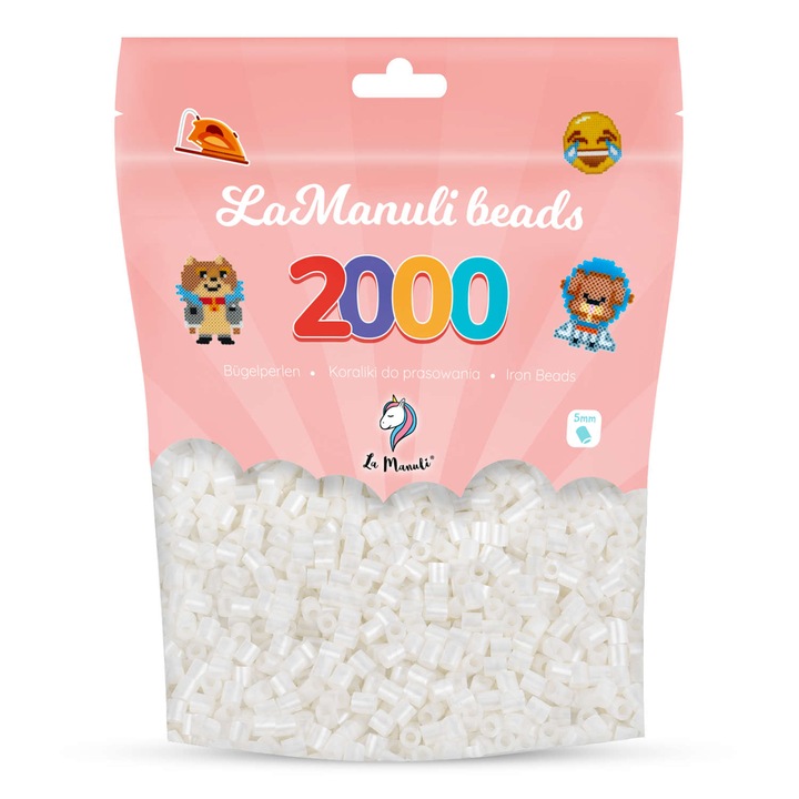 Margele de Calcat La Manuli 2000 Bucati – Perlate, 5 mm, Punga Resigilabila