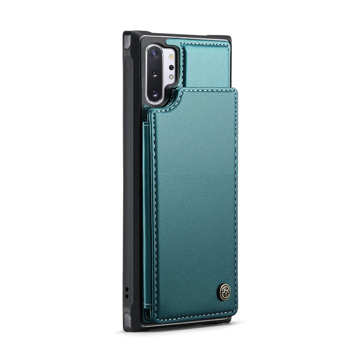 Калъф за Samsung Galaxy Note 10 Plus, CaseMe, мека текстурирана кожа и удобен за хващане в ръка, заден капак, слот за карти, функция за стойка, RFID защита, Зелено