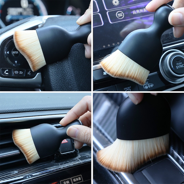 Pensula Profesionala cu peri moi curbata, ideala pentru curatare interior auto