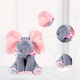 NEXTLY plüssjáték, Peek a Boo elefánt, énekel, Cucu Bau-val játszik és fülekkel takarja az arcot, 33 x 16 cm, szürkés-rózsaszín