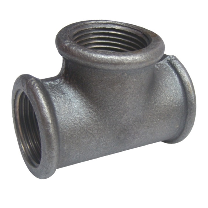 Teu pentru gaze, negru, 1"1/4