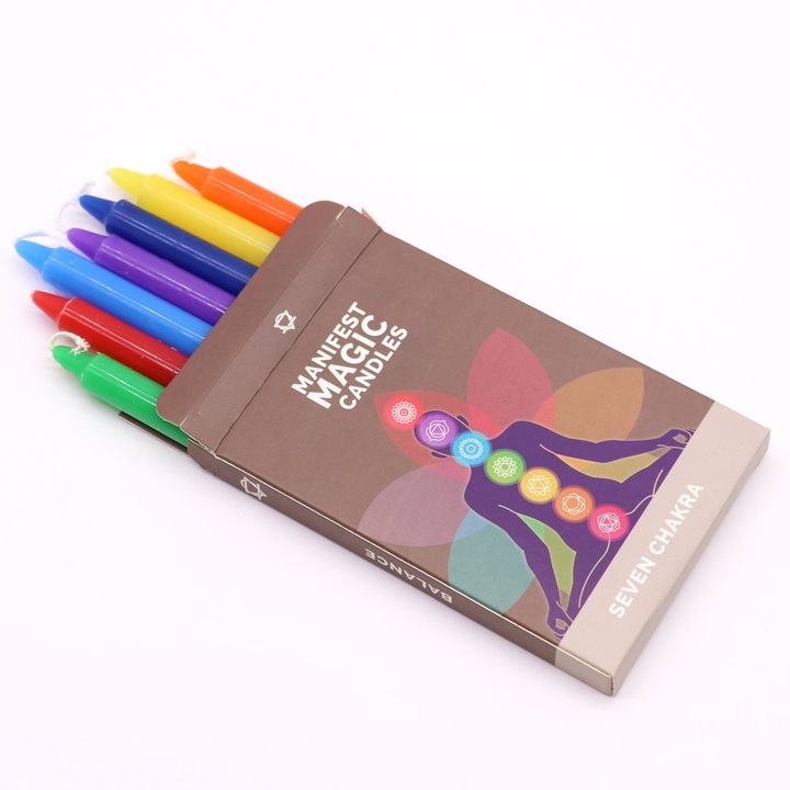 Ezoterikus mágikus gyertyák – csakrák – 7 szín