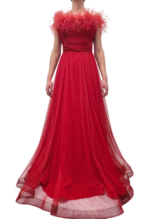 Rochie Dama de seara cu tul, Rosie, Rosu