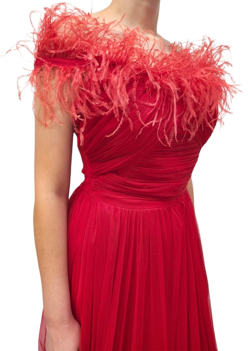 Rochie Dama de seara cu tul, Rosie, Rosu