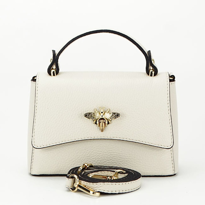 Női táska természetes bőrből B-1523 120 Cream