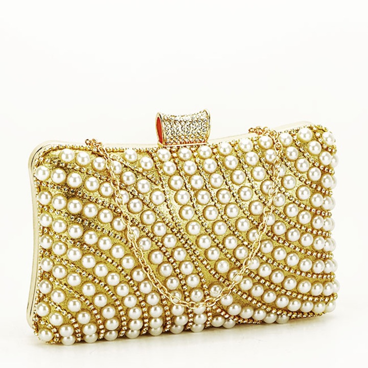 Чанта клъч с кристали B-BYH-802 05 злато