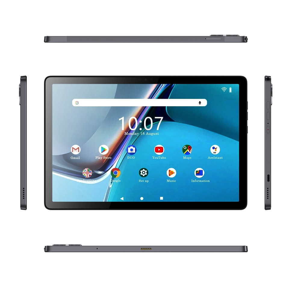 Tableta Pritom Tab 13, SIM Slot 4G, 10.1", Rezolutie 1920x1200 FHD, IPS, Procesor Octa core 1.6GHz, 6+6GB RAM, 128GB ROM, WiFi 5, 5+13 MPx camera, 8000mAh, Android 12 + certificat GMS, culoare gri