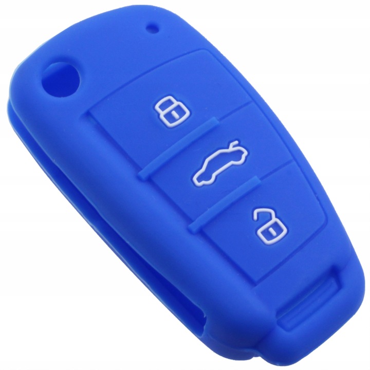 Szilikon kulcstartó, Audi A2 A3 A4 A6 A8 Q3 Q5 Q7, kék, Me Premium