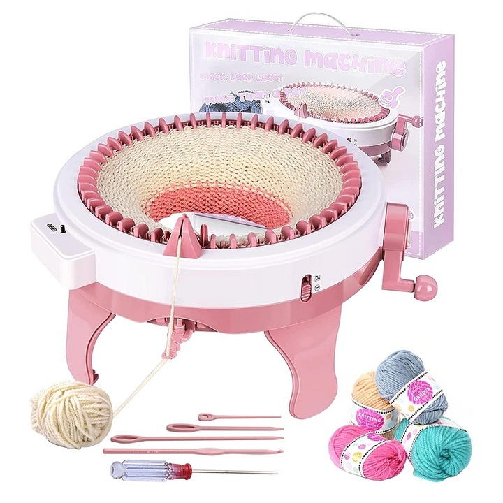 48 tűs kötőgép, Chigoods, felnőtteknek / gyermekeknek, rózsaszín