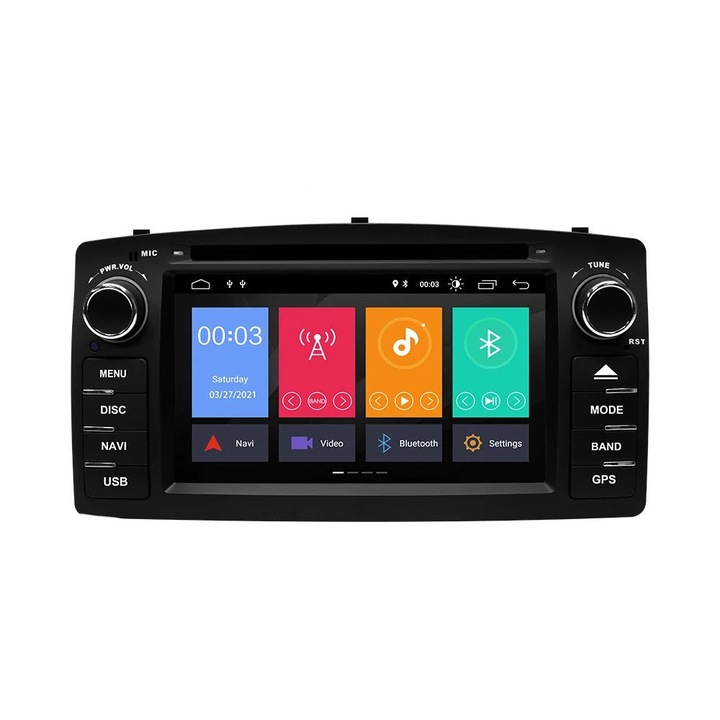 Мултимедиен плейър за кола, 2GB, 16GB, DVR, Android 12, Безжичен, Пластмасов, Черен