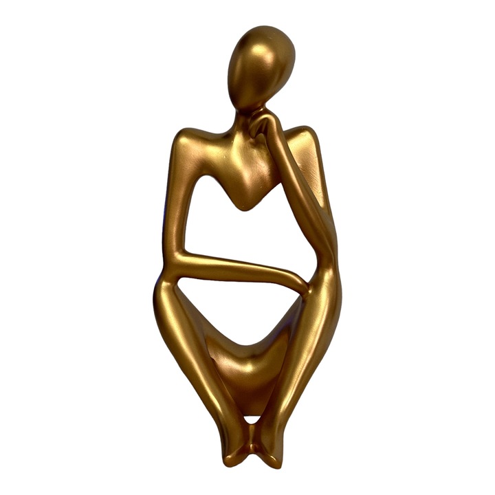 Statueta Decorativa, Fata Ganditoare, auriu, 23x11x9 cm