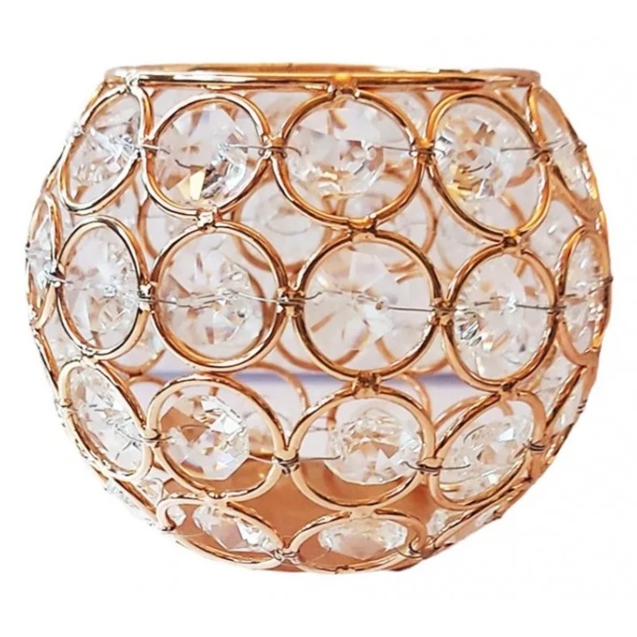 Suport Decorativ din Sticla pentru Lumanare sau Pensule Machiaj 10 x 13 cm G Glixicom®