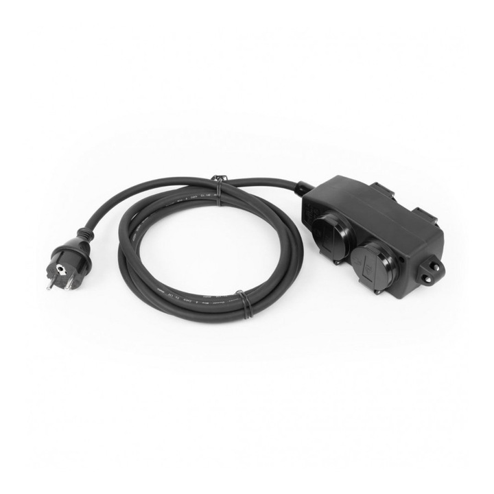 Prelungitor de curent STROXX cu 4 prize si impamantare, lungime 3 metri, protectie IP44