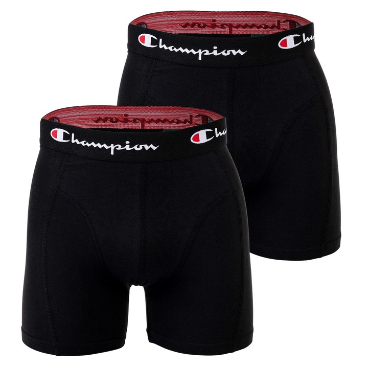 Champion, Set de boxeri cu banda logo - 2 perechi, Negru