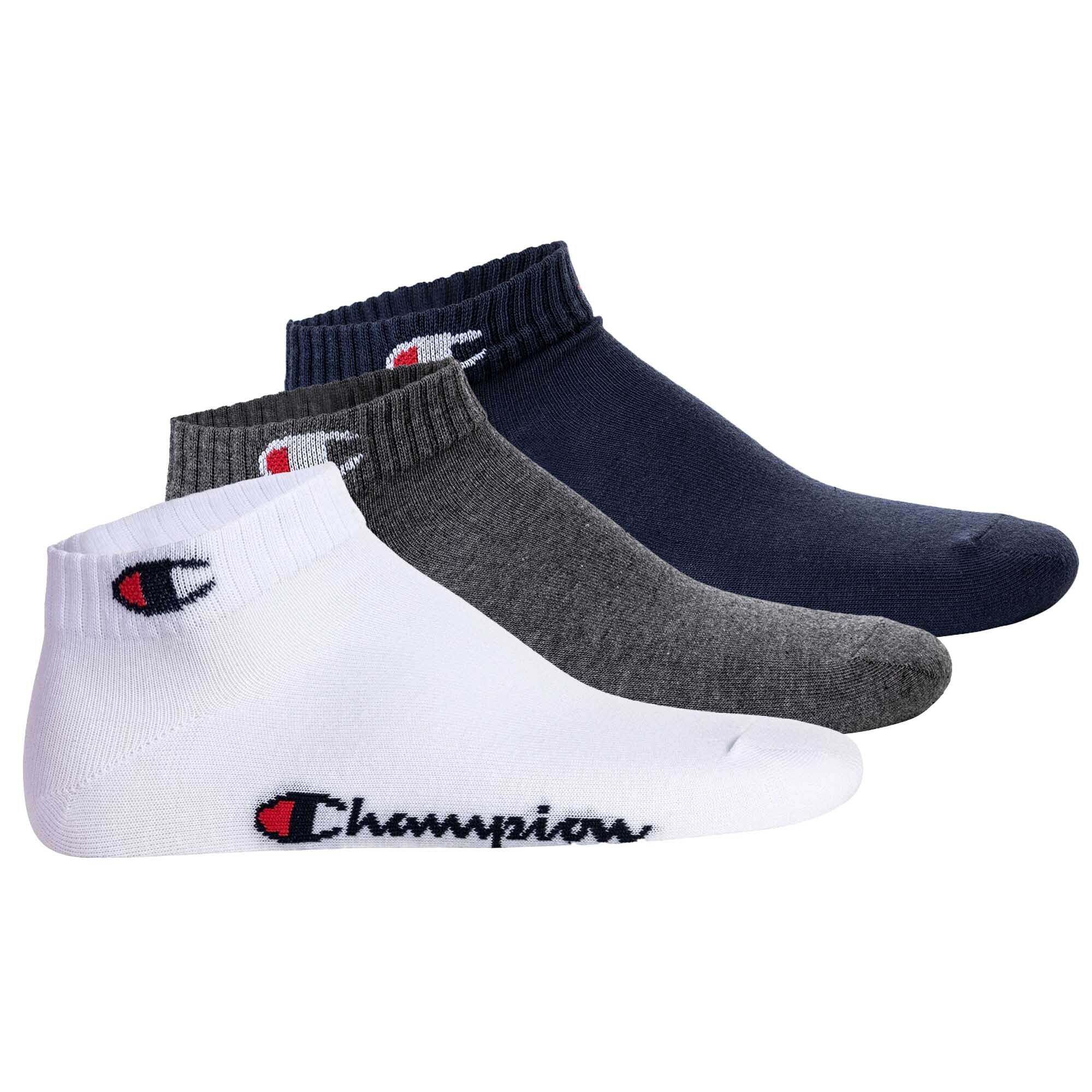 Champion, Set de sosete unisex pana la glezna cu logo - 3 perechi