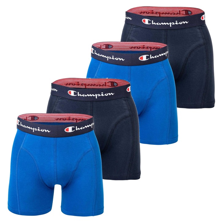 Champion, Set de boxeri, banda logo in talie - 4 perechi, Albastru, Bleumarin, S