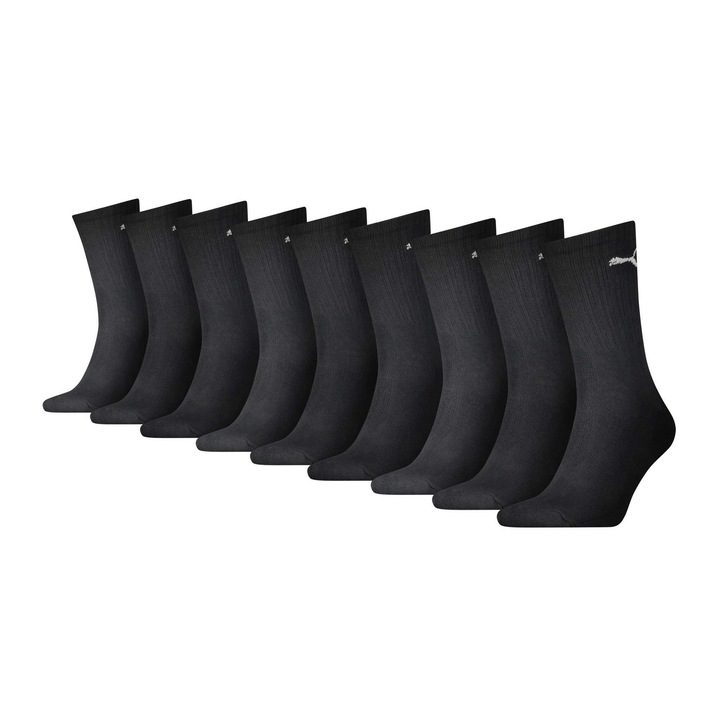 Puma, Set de sosete lungi unisex - 9 perechi, Negru