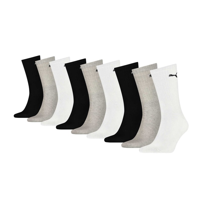 Puma, Унисекс дълги чорапи - 9 чифта, Многоцветен