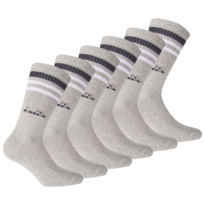 Diadora, Set de sosete lungi unisex - 6 perechi, Gri