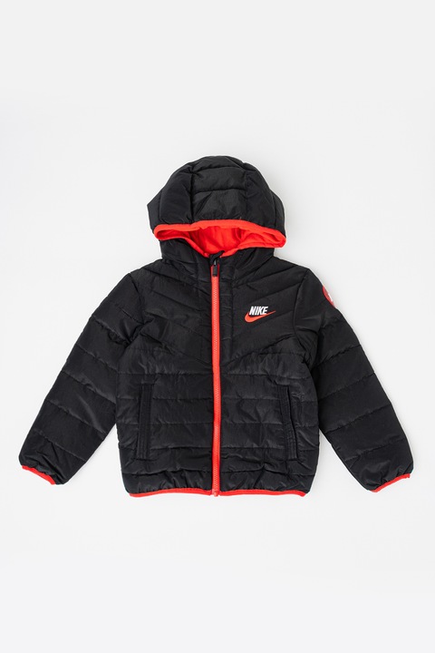 Nike, Geaca matlasata cu logo, Negru, 110-116 CM