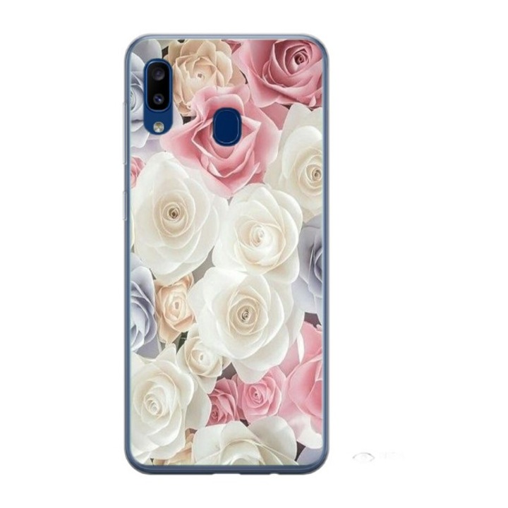 Husa personalizata HQ Print si Folie de Silicon pentru Samsung Galaxy A40, Flowers #23, S1D1M0385, Atlas