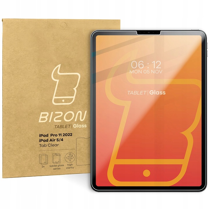 Folie protectie Bizon pentru iPad Pro 11 2022/2021/2020/2018/AIR 5/4, Transparent