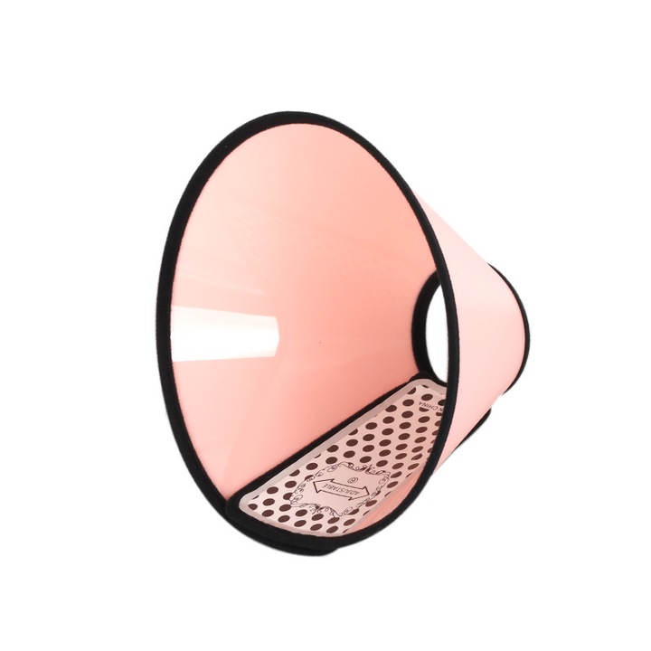 Guler flexibil, din plastic, pentru recuperare dupa operatie, protectie pentru vindecarea ranilor, ajustabil, confortabil, marime S, roz