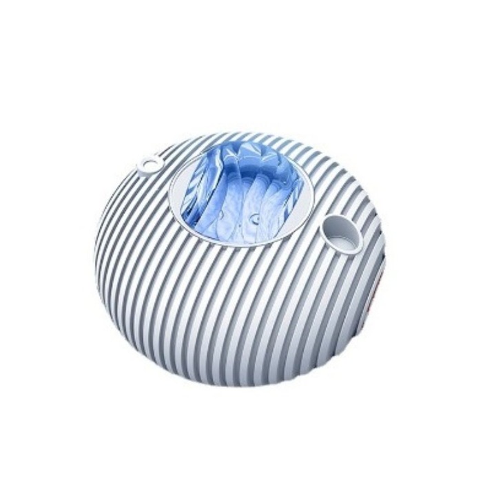 Proiector LED Galaxy Aurora 360°, 14 culori RGB, 5 melodii, telecomanda, USB, 1800mAh, timer 3 trepte, alb